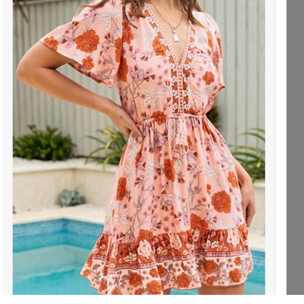Bohemian floral dress size small - Picture 3 of 11